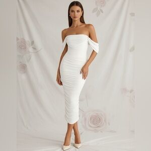 Elegant Strapless White Dress